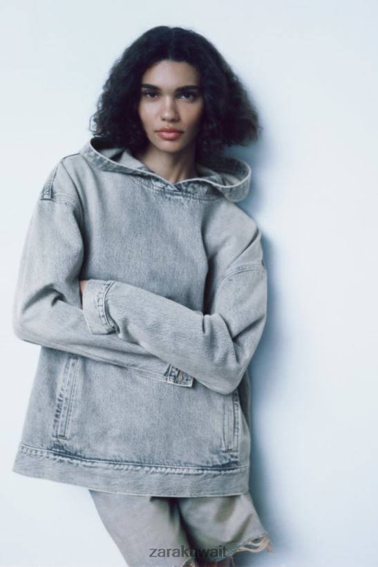 Zara تي آر إف سترة الدنيم نحيف أزرق ملابس 6L6LL845