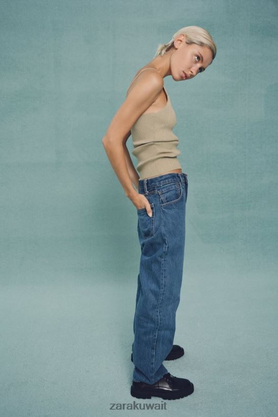 Zara أعلى الرسن متماسكة نحيف أخضر زيتوني ملابس 6L6LL8476