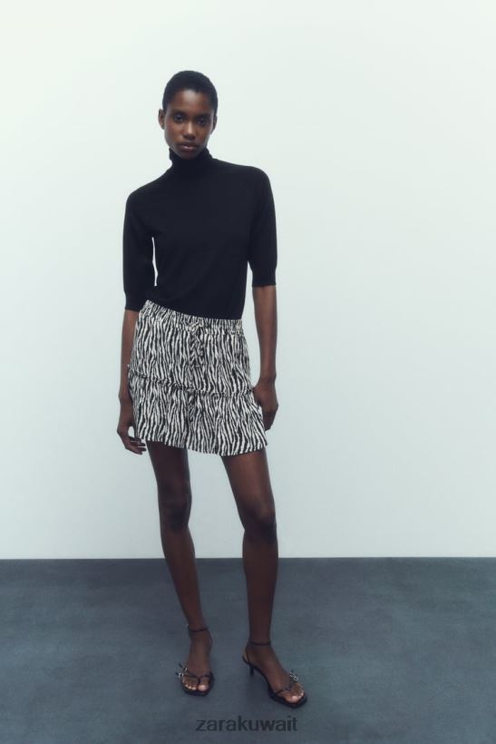 Zara تنورة مطبوعة نحيف الحمار الوحشي ملابس 6L6LL8605
