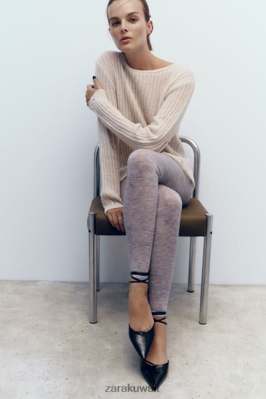 Zara أحذية بكعب مفتوح بأربطة نحيف أسود أحذية 6L6LL8737