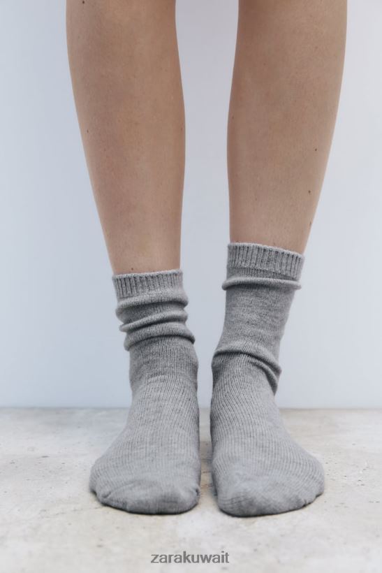 Zara جوارب عادية منخفضة القطع نحيف مارل رمادي مُكَمِّلات 6L6LL8760