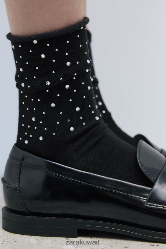 Zara جوارب قصيرة من حجر الراين نحيف فضة مُكَمِّلات 6L6LL8761