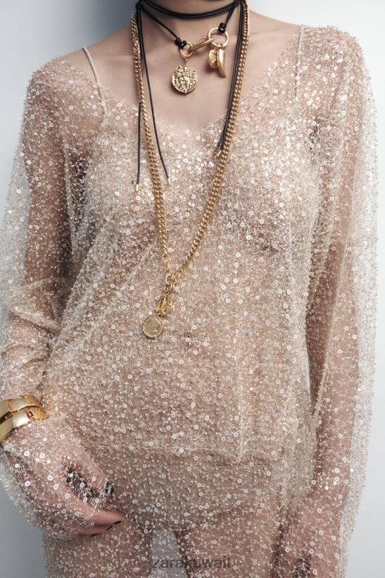 Zara حزمة من قلادات العملة نحيف ذهبي مُكَمِّلات 6L6LL8765