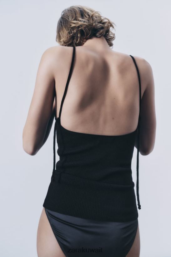 Zara خزان متماسكة نحيف أسود ملابس 6L6LL8830