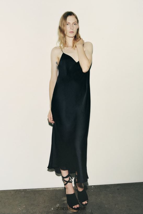 Zara زلة اللباس نحيف أسود ملابس 6L6LL8833