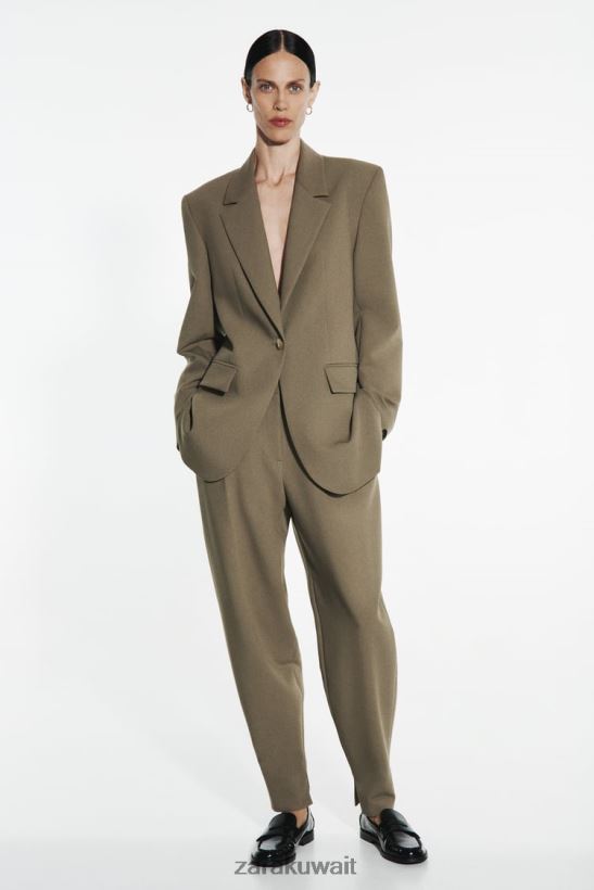 Zara السراويل المطرقة نحيف الكاكي ملابس 6L6LL8905