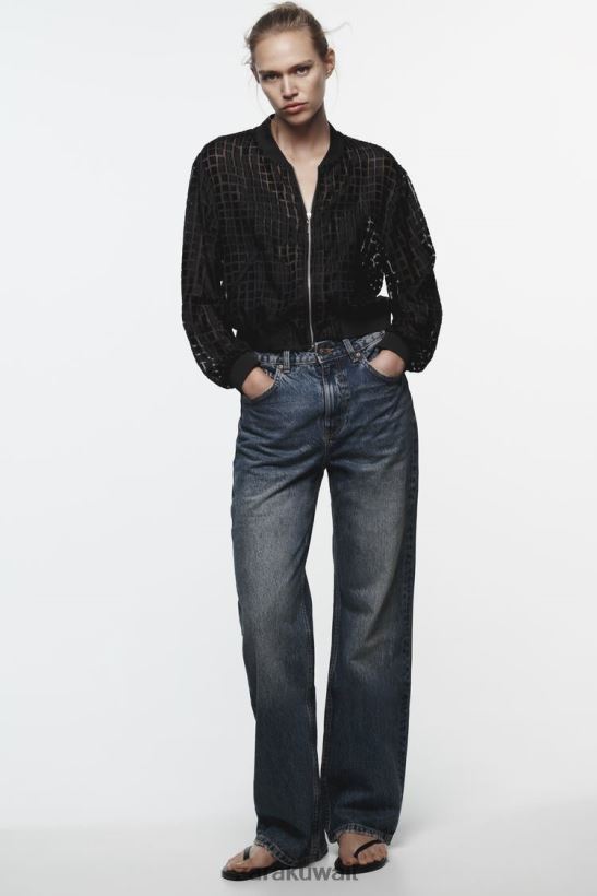 Zara مهاجم الأورجانزا نحيف أسود ملابس 6L6LL892