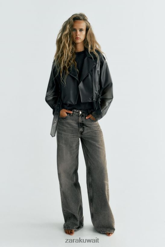 Zara سترة المحاصيل الشفافة نحيف إبداعي ملابس 6L6LL894