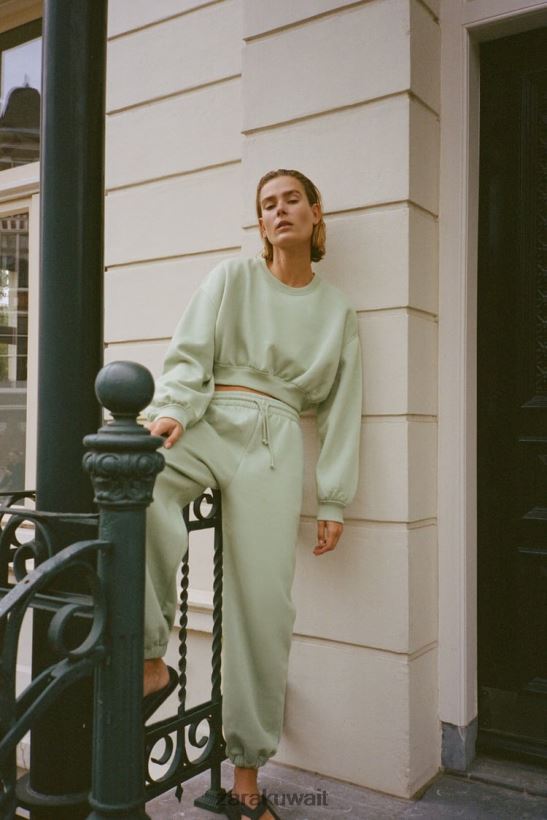 Zara سراويل الركض الأساسية نحيف البحر الأخضر ملابس 6L6LL8944