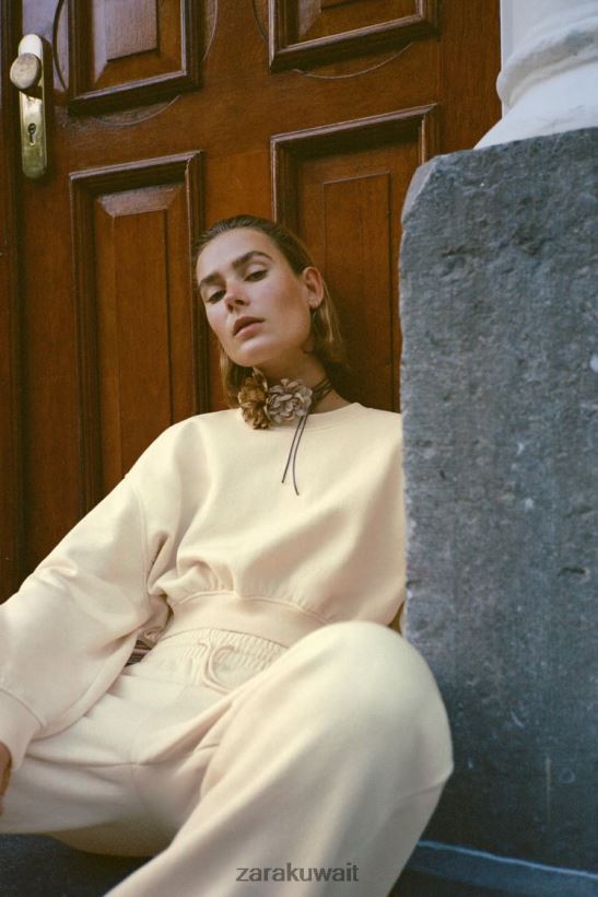 Zara سترة المحاصيل الأساسية نحيف فانيلا ملابس 6L6LL8945