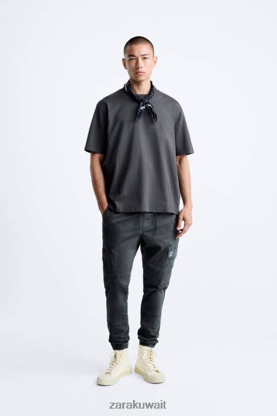 Zara السراويل البضائع الناعمة رجال منتصف الرمادي ملابس 6L6LL8965