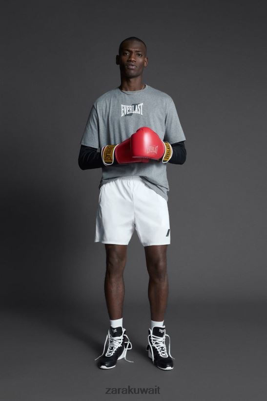 Zara تيشيرت تدريب Everlast رجال مارل رمادي ملابس 6L6LL81196