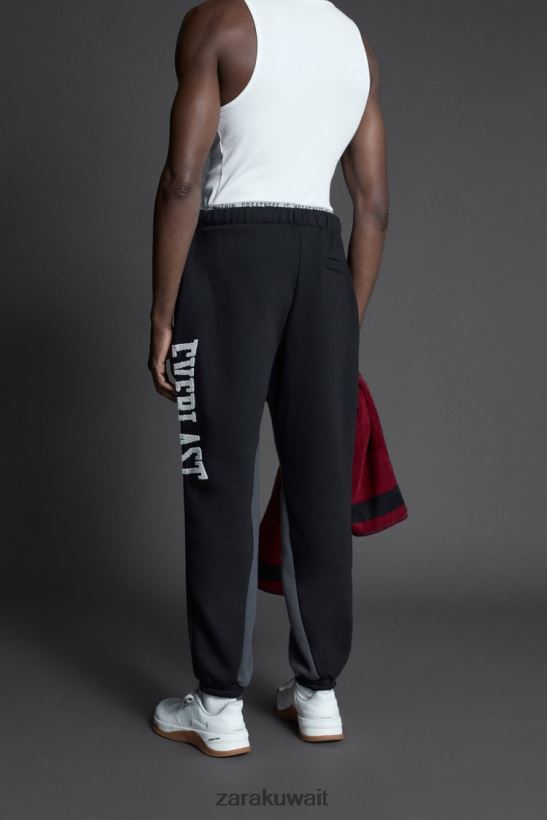 Zara بنطال الركض ذو الألوان المتعددة من Everlast رجال أسود ملابس 6L6LL8947