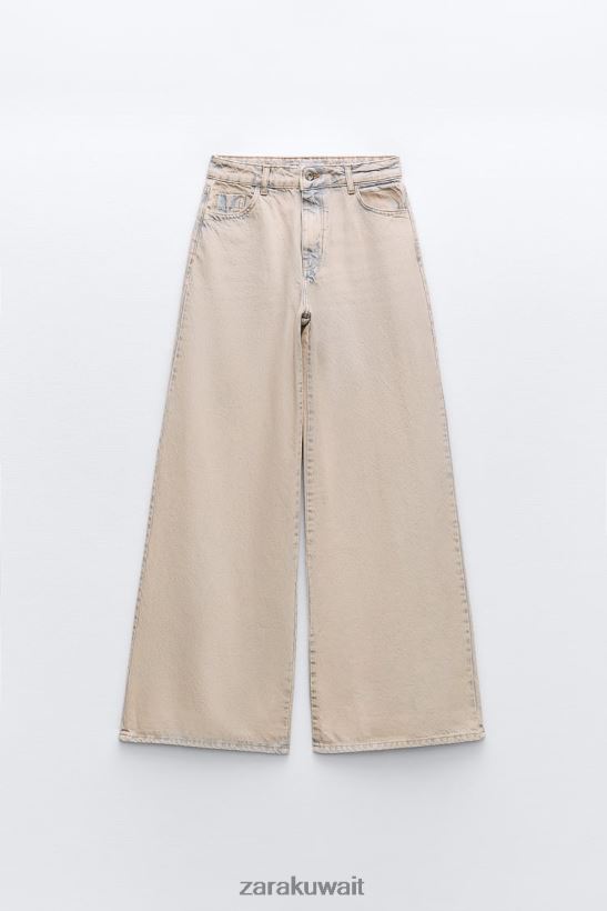 Zara جينز بالازو z1975 مصبوغ بشكل زائد نحيف لون القرنفل ملابس 6L6LL8508